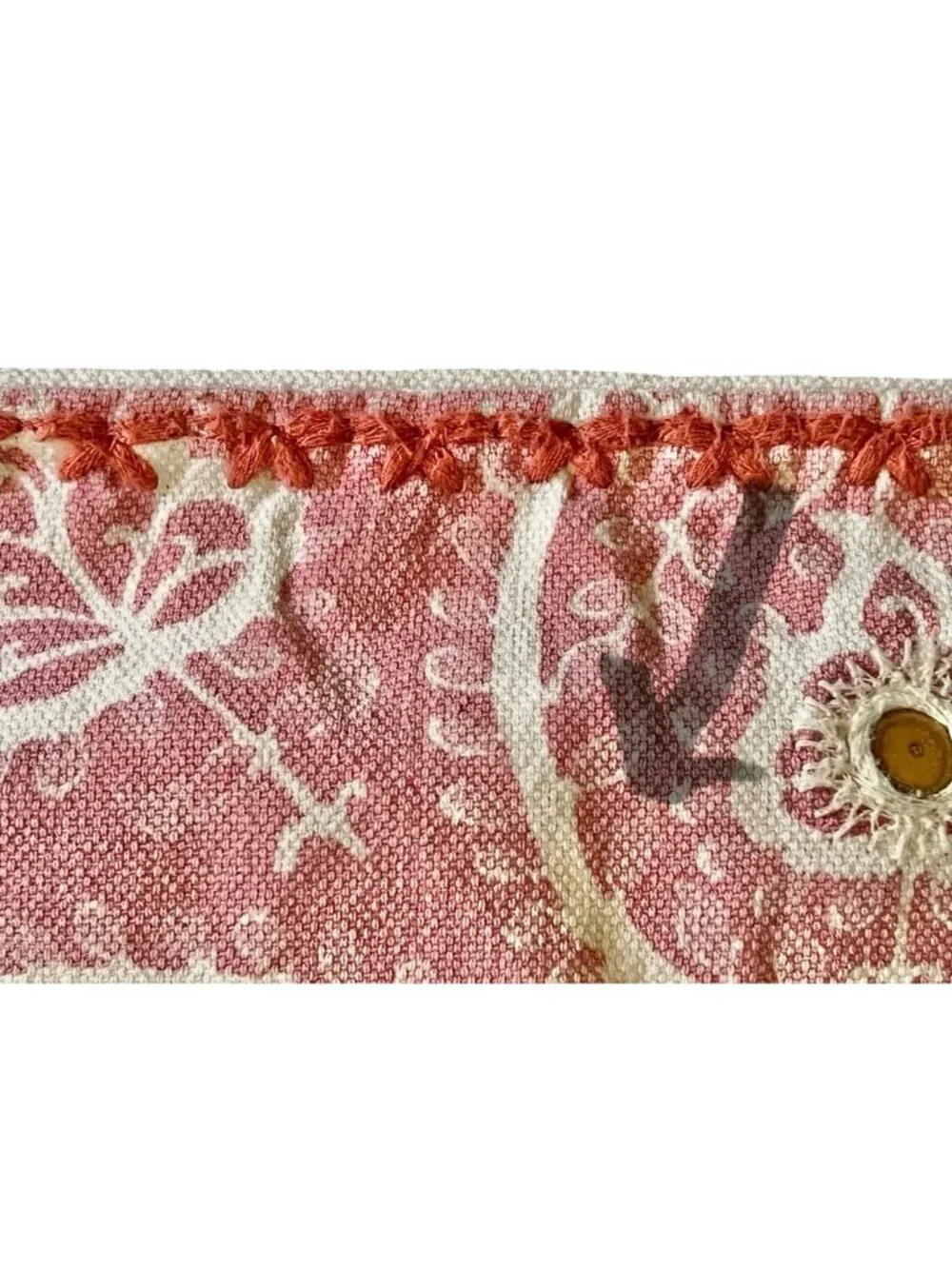Pottery Barn Pillow Sham Pair Paisley Print Cotton Peach & Cream 24